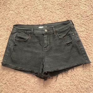 Old Navy Black Boyfriend Distressed Denim Shorts